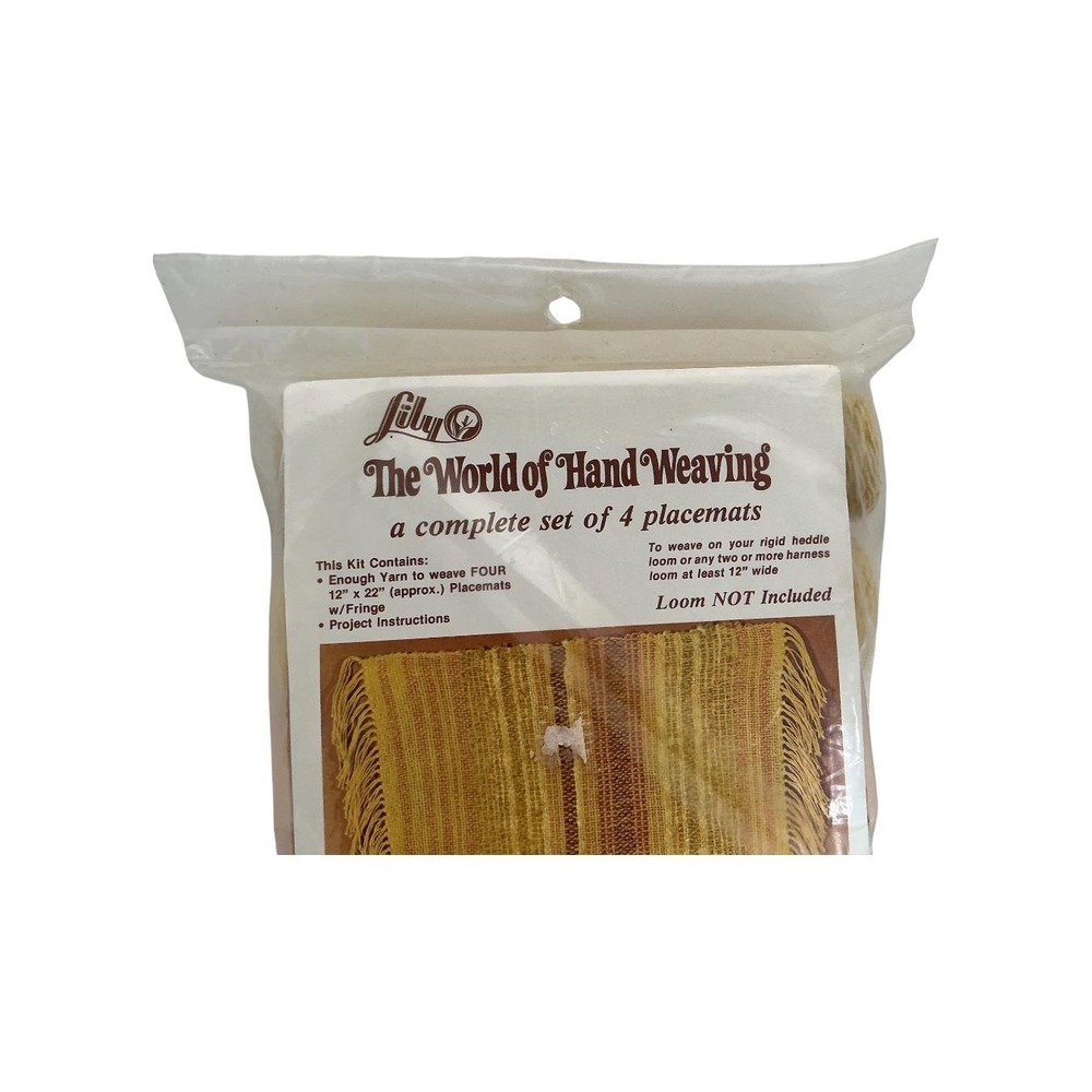 Lily World of Hand Weaving Placemat Kit W301K Yarn Set of 4 NOS Vintage